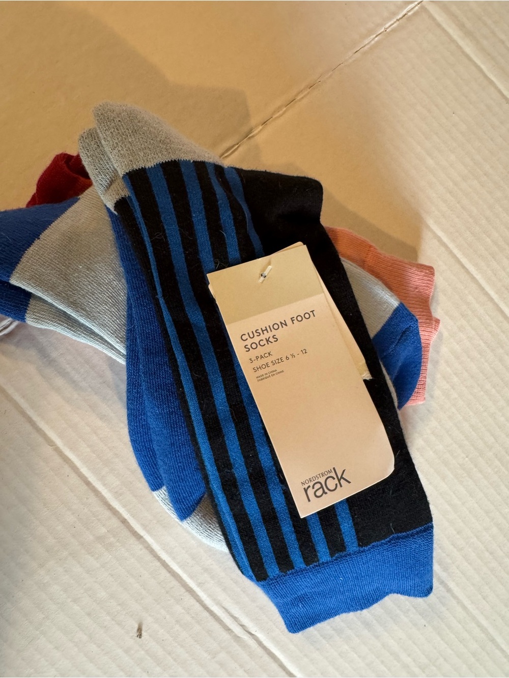 Nordstrom Rack Men's Cushion Foot Socks - Blue, Black, Gray, Pink